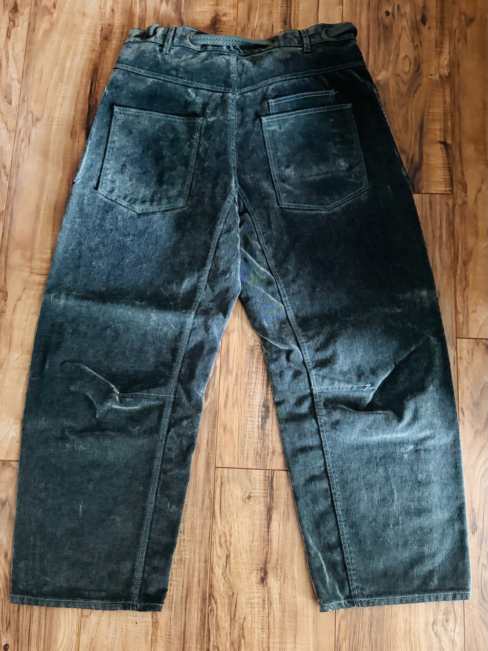 We The Free Moxie Pull On  Green/Teal Brushed Corduroy Drawstring Pants - Picture 2 of 3